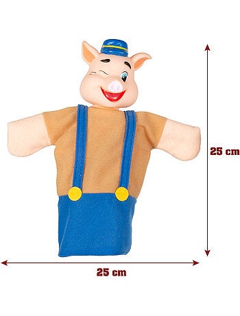 Os três porquinhos conjunto de marionetes 25 cm cucu show