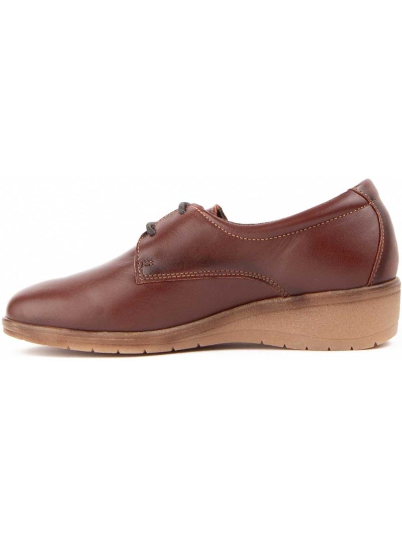 Oxford Com Cunha Couro Natural Purapiel Castanho - Kiabi