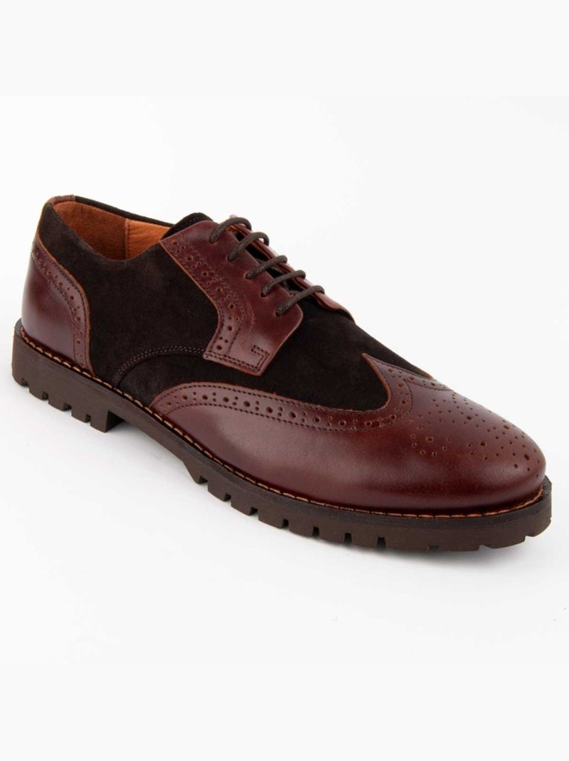 Oxford Couro Natural Purapiel Castanho - Kiabi