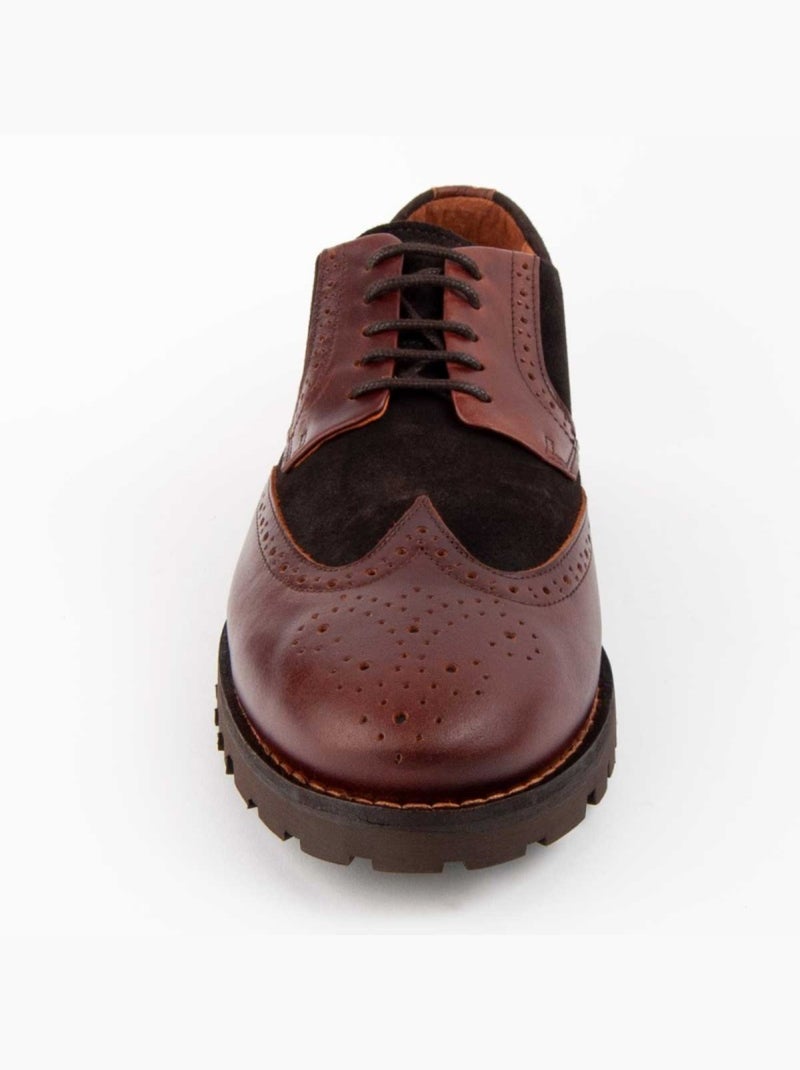 Oxford Couro Natural Purapiel Castanho - Kiabi