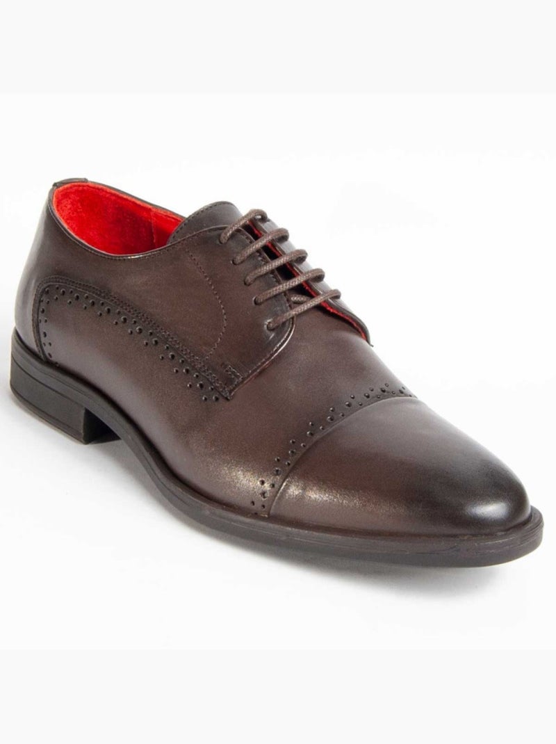 Oxford Couro Natural Purapiel Castanho - Kiabi