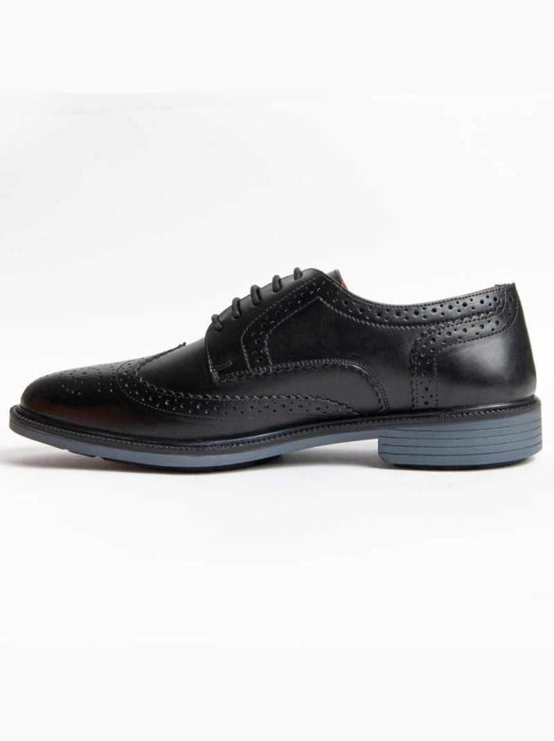 Oxford Couro Natural Purapiel Preto - Kiabi