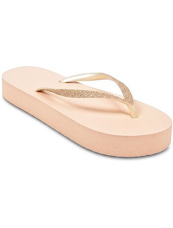 Ozabi chinelo de dedo compensado glitter 3 cores