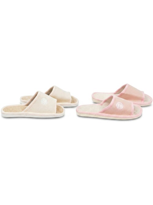 OZABI Chinelo Mula Mulher Pack 2 Pares Tecido Gofrado Ponta Aberta - Kiabi