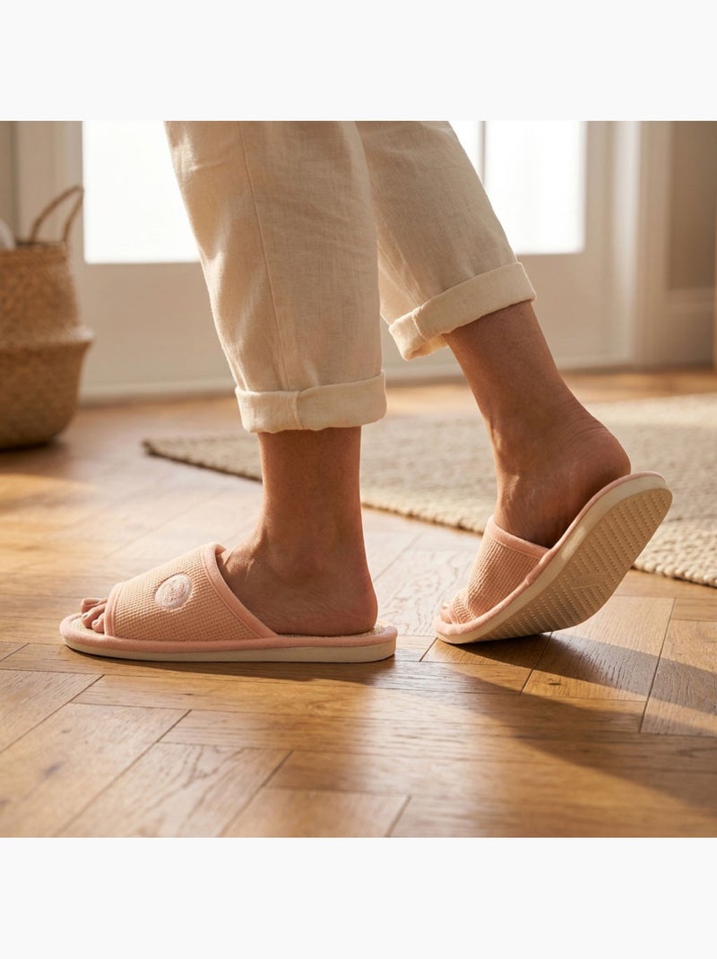 OZABI Chinelo Mula Mulher Pack 2 Pares Tecido Gofrado Ponta Aberta Azul gelado - Kiabi