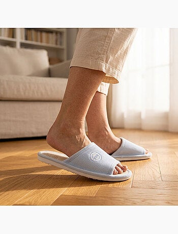 OZABI Chinelo Mula Mulher Pack 2 Pares Tecido Gofrado Ponta Aberta
