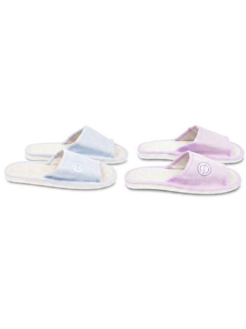 OZABI Chinelo Mula Mulher Pack 2 Pares Tecido Gofrado Ponta Aberta - Kiabi