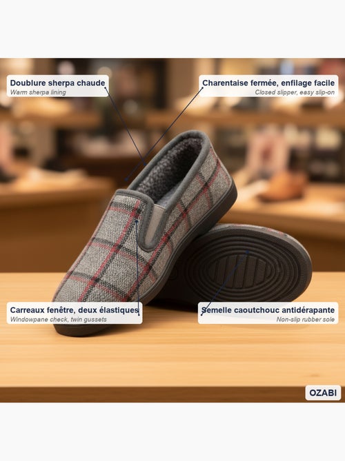 Ozabi chinelos charentaises para homem, forrados, com padrão xadrez e antiderrapantes - Kiabi Ozabi chinelos charentaises para homem, forrados, com padrão xadrez e antiderrapantes - Kiabi