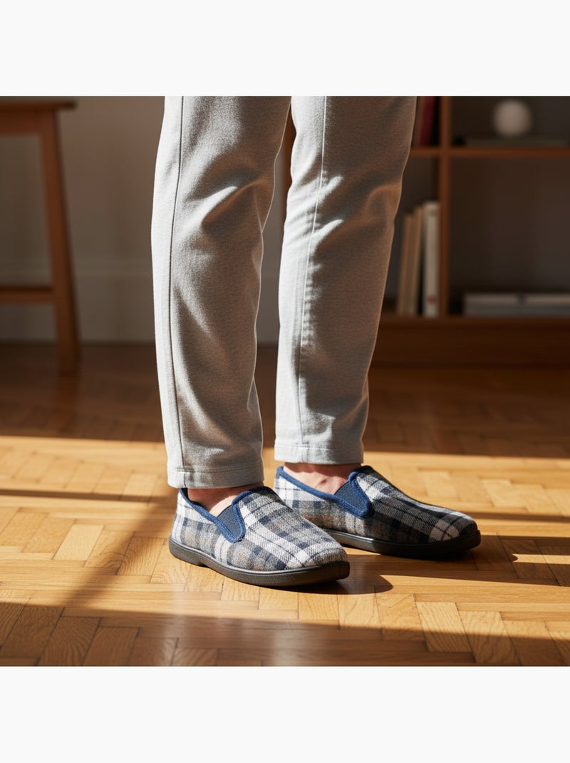 Ozabi chinelos charentaises para homem, forrados, com sola antiderrapante Azul-marinho - Kiabi