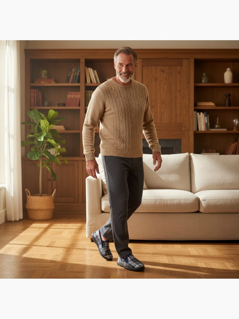 Ozabi chinelos charentaises para homem, forrados, com sola antiderrapante Azul-marinho - Kiabi