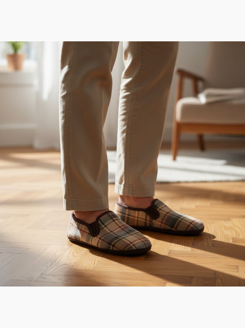 Ozabi chinelos charentaises para homem, forrados, com sola antiderrapante Castanho - Kiabi