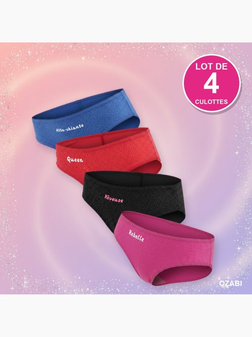 Ozabi cuecas rapariga mensagem humor pois paletados - pack de 4 - Kiabi Ozabi cuecas rapariga mensagem humor pois paletados - pack de 4 - Kiabi
