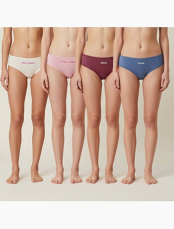 Ozabi cuecas rapariga mensagem humor pois paletados - pack de 4