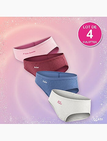 Ozabi cuecas rapariga mensagem humor pois paletados - pack de 4