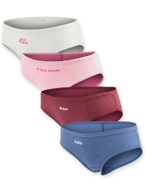Ozabi cuecas rapariga mensagem humor pois paletados - pack de 4 - Kiabi Ozabi cuecas rapariga mensagem humor pois paletados - pack de 4 - Kiabi