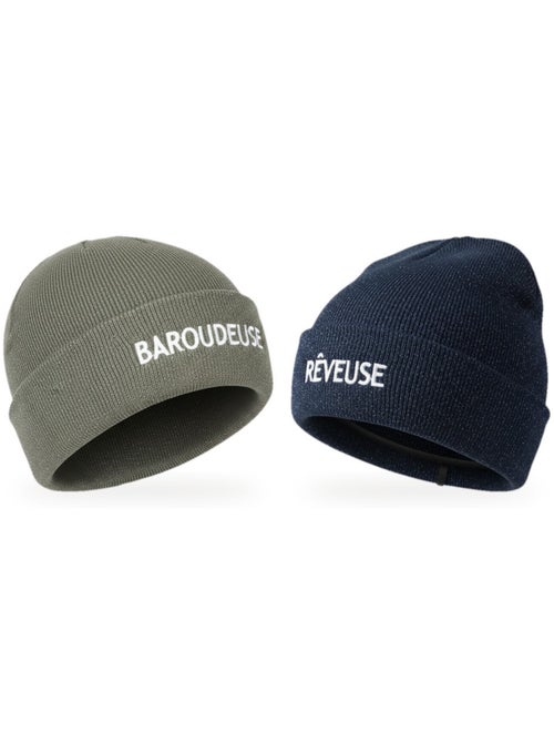 Ozabi gorros mulher lurex com lantejoulas mensagem bordada - pack de 2 - Kiabi Ozabi gorros mulher lurex com lantejoulas mensagem bordada - pack de 2 - Kiabi