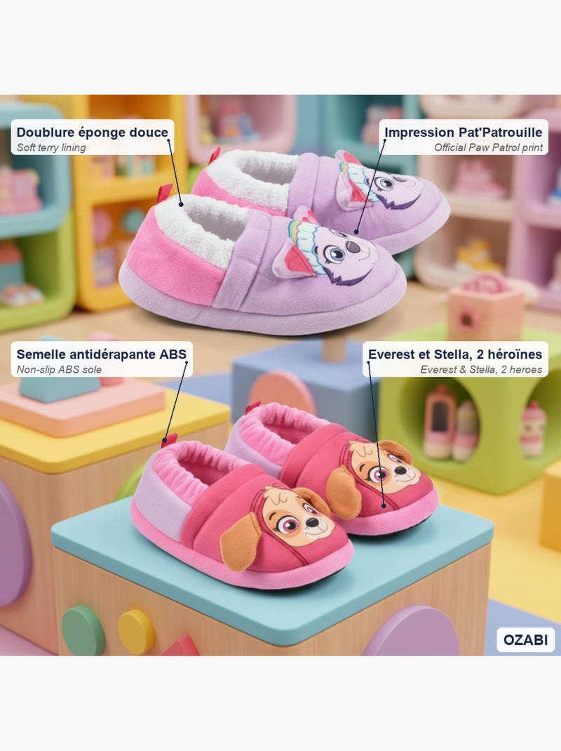 OZABI Pack 2 Pares Chocas Criança Patrulha Pata Antiderrapantes Rosa - Kiabi