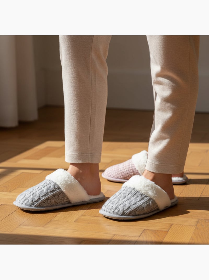 OZABI Pack 2 Pares Mulas Mulher Malha Torcida Borda Falsa Pele Multicolorido - Kiabi