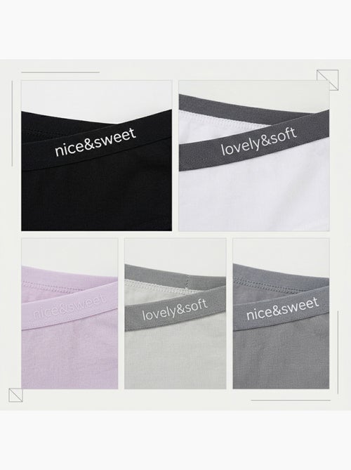 OZABI Pack 5 Cuecas Mulher Algodão Mini Renda Nó Cetim - Kiabi OZABI Pack 5 Cuecas Mulher Algodão Mini Renda Nó Cetim - Kiabi