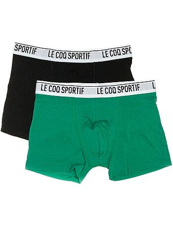 Pack 2 Boxers Le Coq Sportif Camuset Desporto Verde/Preto para Homem