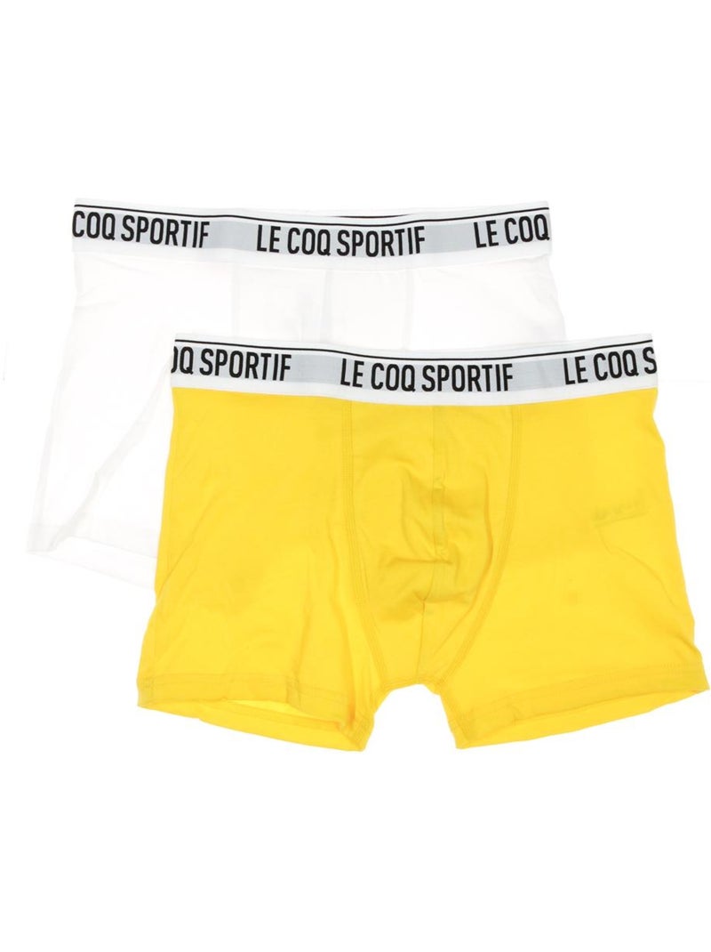 Pack 2 Boxers Le Coq Sportif Camuset para Homem Azul/Branco Amarelo - Kiabi