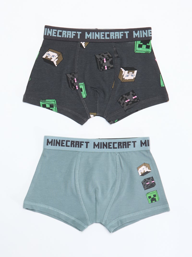 Pack 2 boxers 'Minecraft' Cinza - Kiabi
