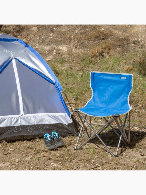 Pack 2 cadeiras de camping fixas e altas, 43x43x71 cm, azuis - Kiabi