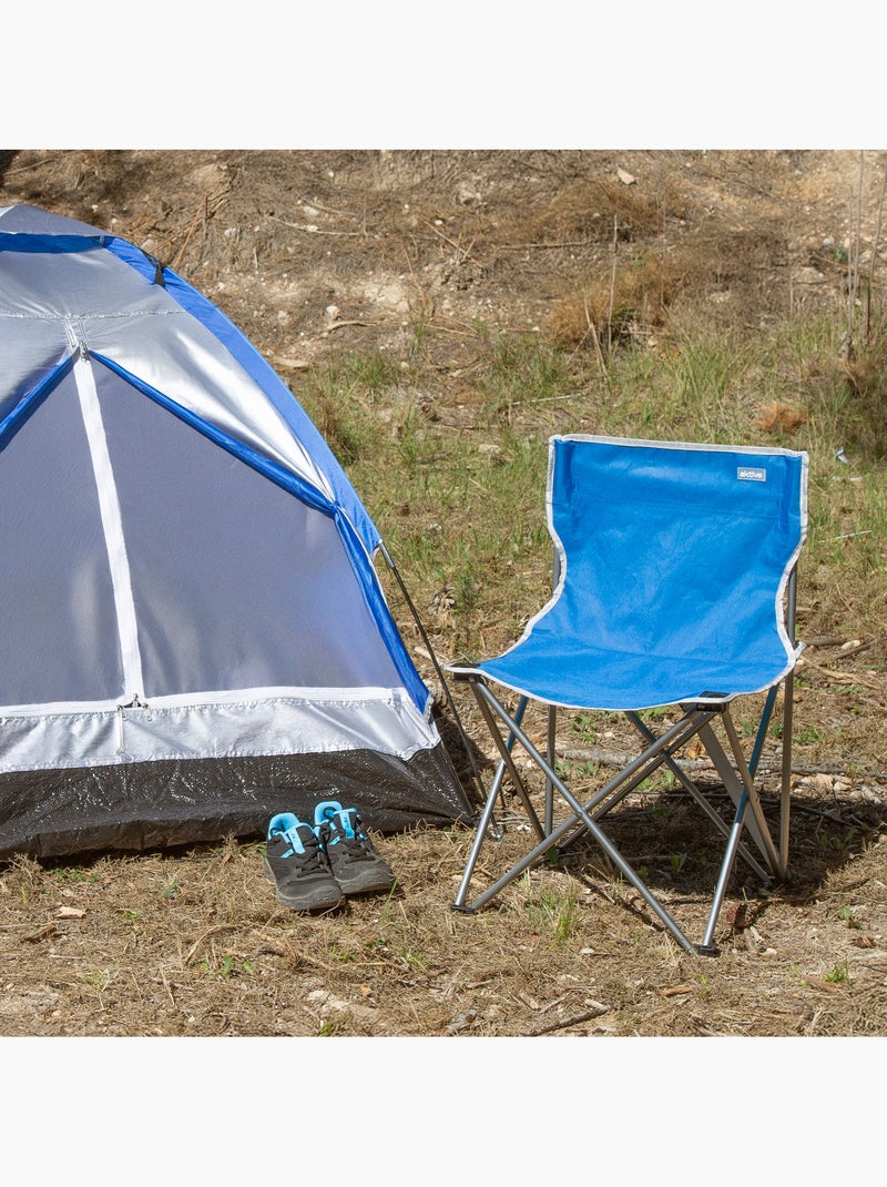 Pack 2 cadeiras de camping fixas e altas, 43x43x71 cm, azuis Azul - Kiabi