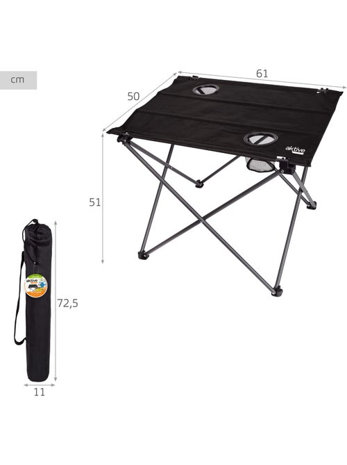 Pack 2 cadeiras de camping listradas de 48x47x82 cm e mesa dobrável de 61x50x51 cm - Kiabi