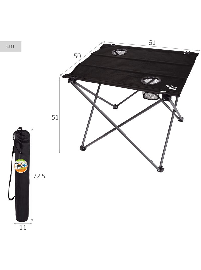 Pack 2 cadeiras de camping listradas de 48x47x82 cm e mesa dobrável de 61x50x51 cm Azul Branco - Kiabi