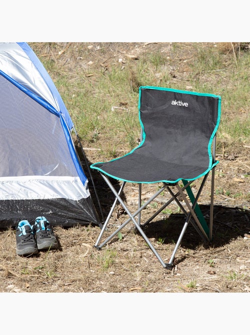Pack 2 cadeiras de campismo fixas altas, 43x43x71 cm, pretas. - Kiabi