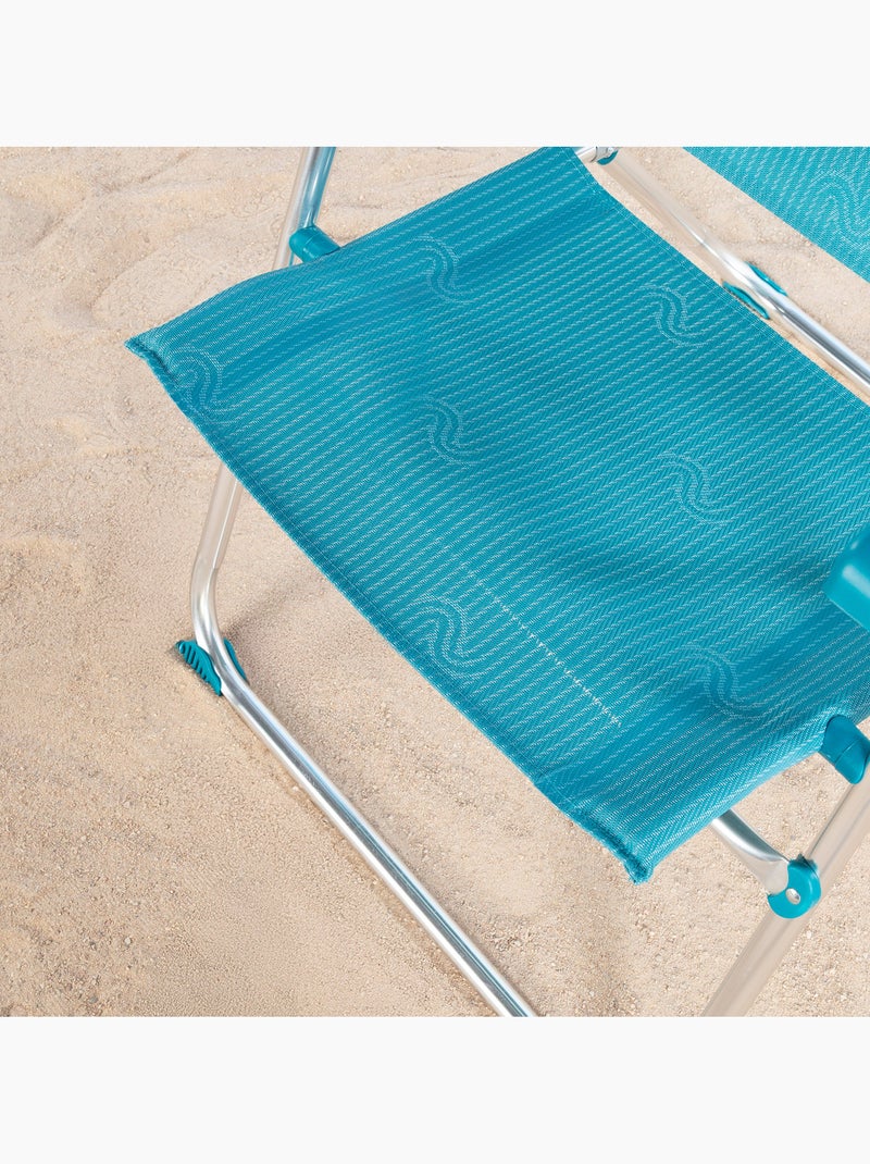 Pack 2 cadeiras de praia altas com múltiplas posições, 46x67x110 cm, turquesa Turquesa - Kiabi