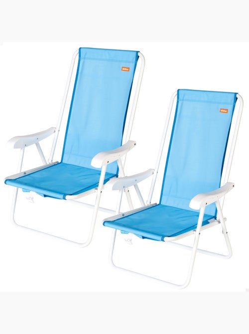 Pack 2 cadeiras de praia semifixas 44x40x81 cm azuis - Kiabi Pack 2 cadeiras de praia semifixas 44x40x81 cm azuis - Kiabi