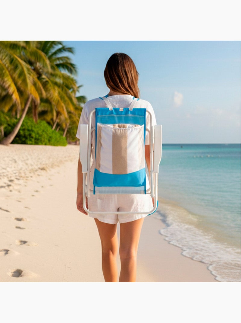 Pack 2 cadeiras de praia semifixas 44x40x81 cm azuis Azul - Kiabi