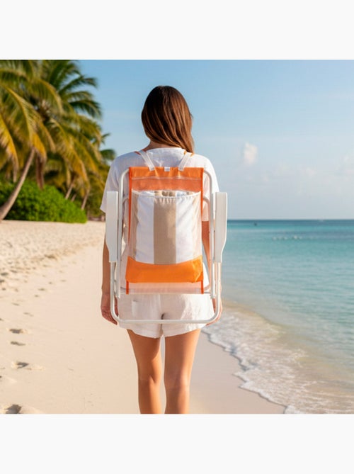 Pack 2 cadeiras de praia semifixas 44x40x81 cm laranja - Kiabi