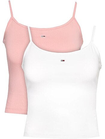 Pack 2 Camisolas Interiores Essenciais Tommy Hilfiger para Mulher, Branco/Rosa