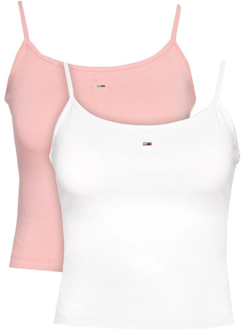 Pack 2 Camisolas Interiores Essenciais Tommy Hilfiger para Mulher, Branco/Rosa - Kiabi Pack 2 Camisolas Interiores Essenciais Tommy Hilfiger para Mulher, Branco/Rosa - Kiabi