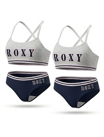 Pack 2 Conjuntos Rapariga Top Desportivo Cuecas Algodão Licença Oficial ROXY