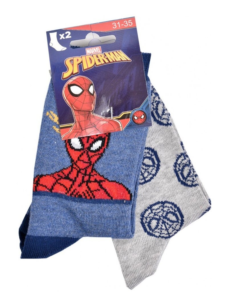 Pack 2 Meias Rapaz DISNEY SPIDERMAN Cinza-azul - Kiabi