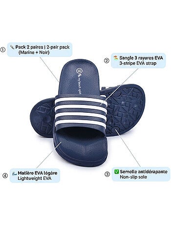 Pack 2 Pares Chinelas Criança EVA Antiderrapante OZABI