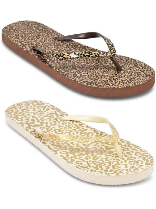 Pack 2 Pares Chinelos de Dedo Mulher Print Selvagem OZABI - Kiabi Pack 2 Pares Chinelos de Dedo Mulher Print Selvagem OZABI - Kiabi