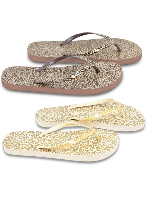 Pack 2 Pares Chinelos de Dedo Mulher Print Selvagem OZABI - Kiabi Pack 2 Pares Chinelos de Dedo Mulher Print Selvagem OZABI - Kiabi