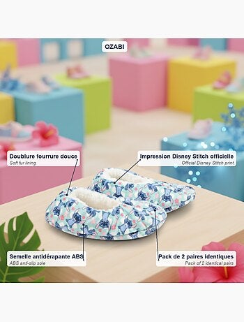 Pack 2 Pares Chinelos Rapariga Disney Forrados Antiderrapantes OZABI