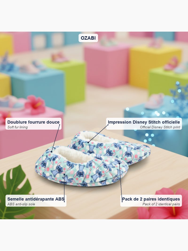 Pack 2 Pares Chinelos Rapariga Disney Forrados Antiderrapantes OZABI Verde - Kiabi