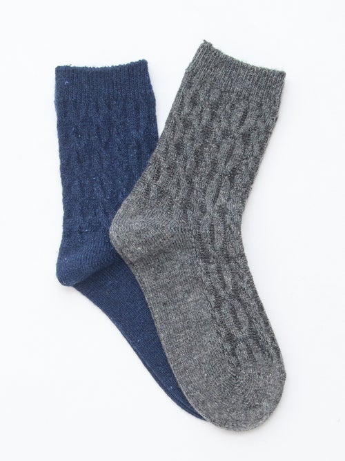 Pack 2 pares de meias quentes - Kiabi