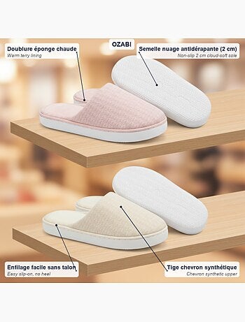 Pack 2 Pares Mules Mulher Sola Nuvem Forro Esponja OZABI