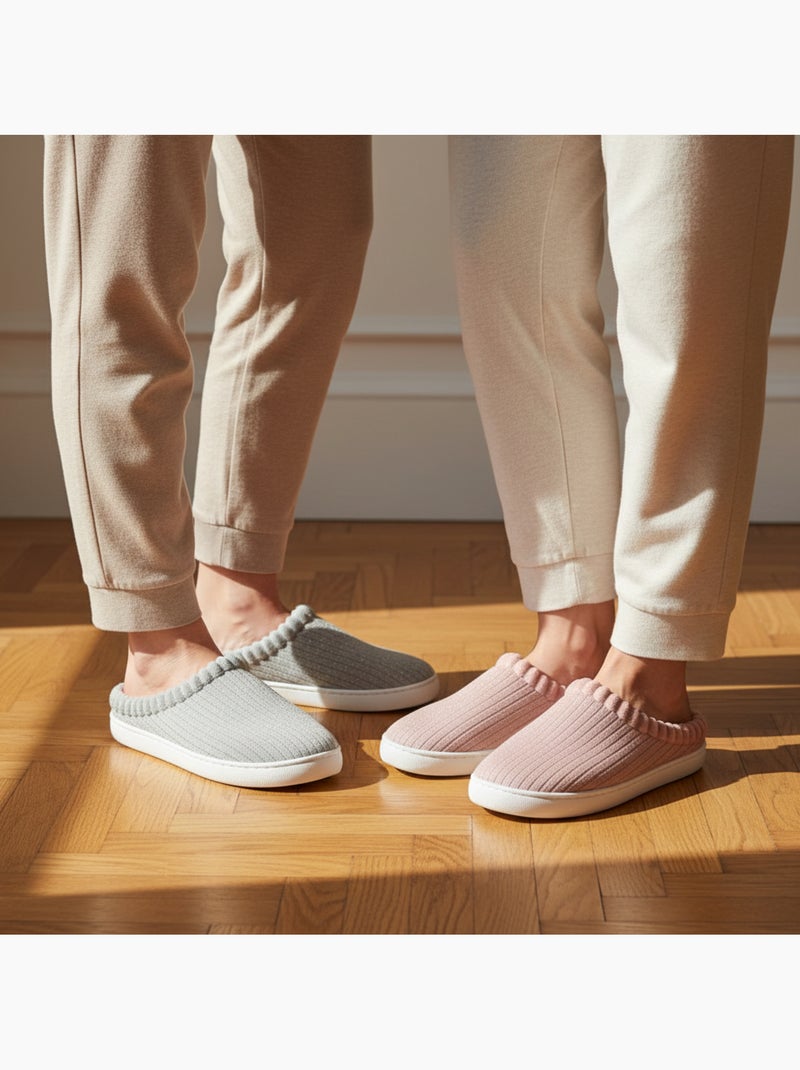 Pack 2 pares mules mulher tricô canelado com lantejoulas falsa pele Multicolorido - Kiabi