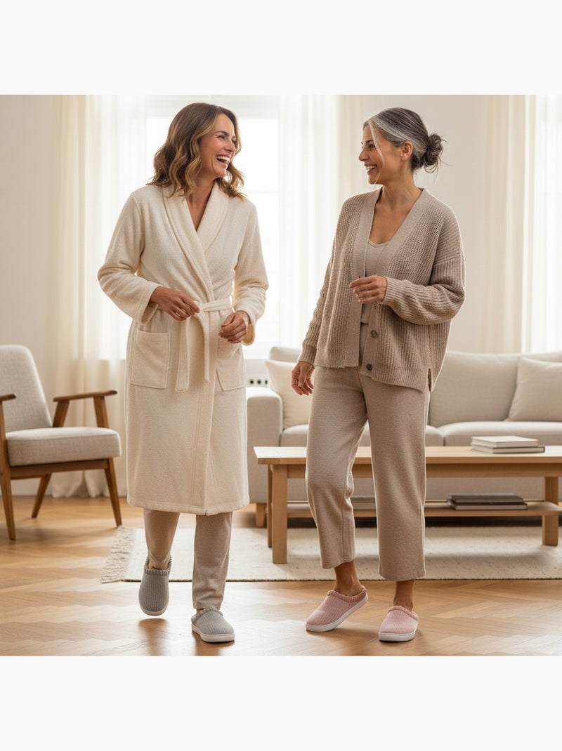 Pack 2 pares mules mulher tricô canelado com lantejoulas falsa pele Multicolorido - Kiabi