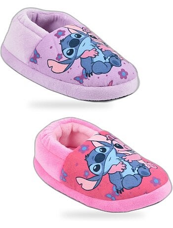 Pack 2 pares pantufas rapariga disney stitch forradas antiderrapantes ozabi