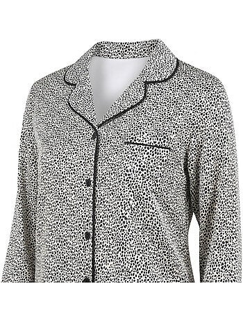 Pack 2 Pijamas Mulher Longos Cetim Estampados Gola Camisa OZABI